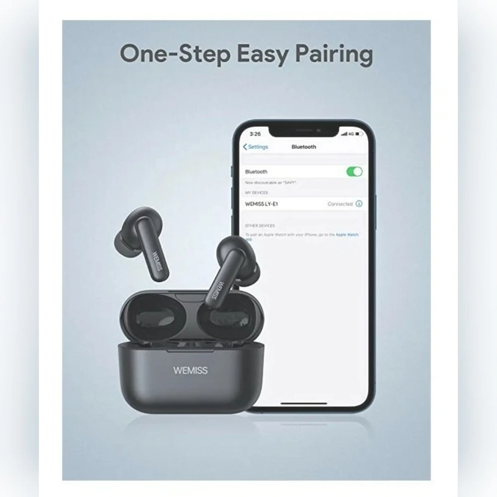 Bluetooth Headphones - Wireless Earbuds - WEMISS - Stereo Sound - BRAND NEW